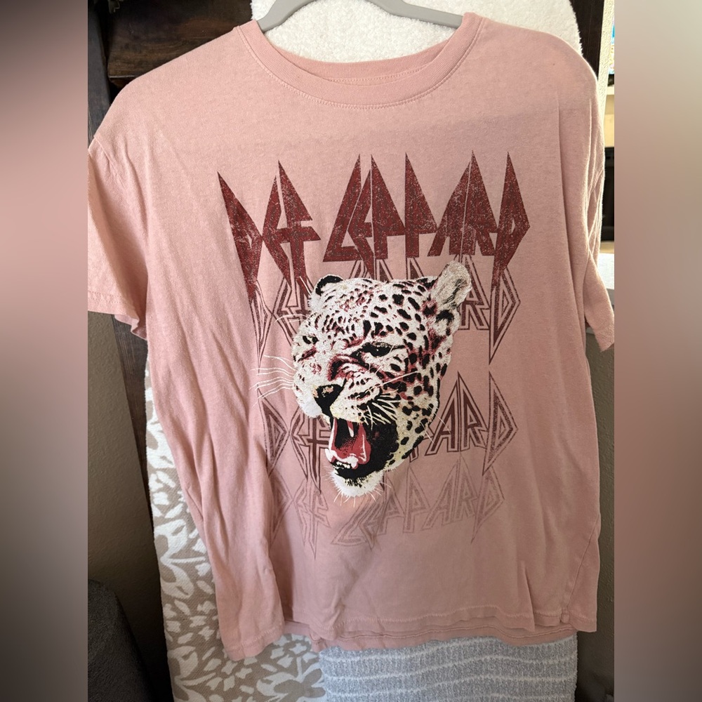 Target Pink Graphic Tee with Leopard Design